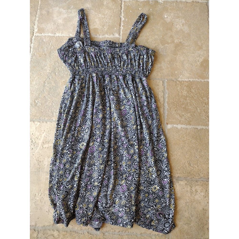 Xhilaration Sun Dress Women's XL‎ Black White Floral Midi Knit Straps Sleeveless - Picture 9 of 9